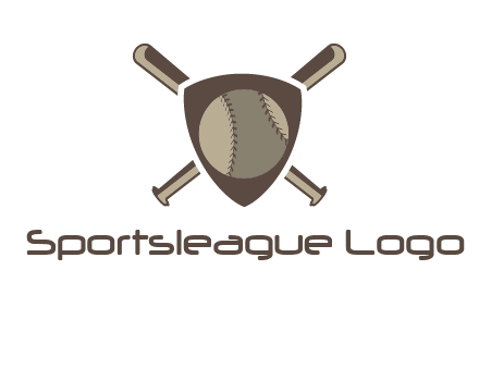 baseball bats behind a shield with a baseball
