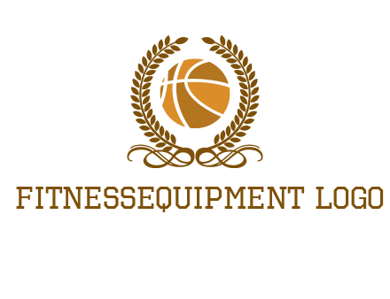 basketball inside a wreath logo