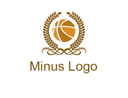 basketball inside a wreath logo