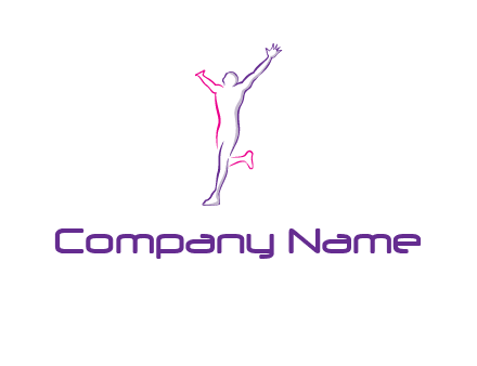 happy or proud marathon runner logo