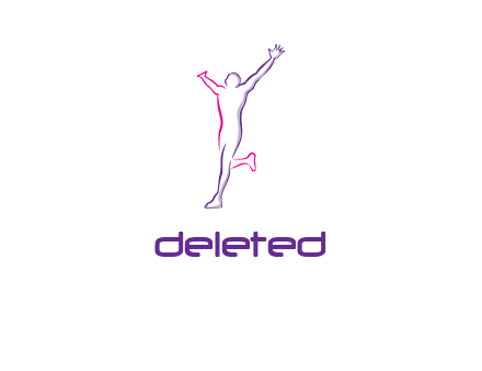 happy or proud marathon runner logo