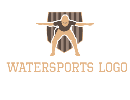 goalke sports logo with a maepern in front of shield