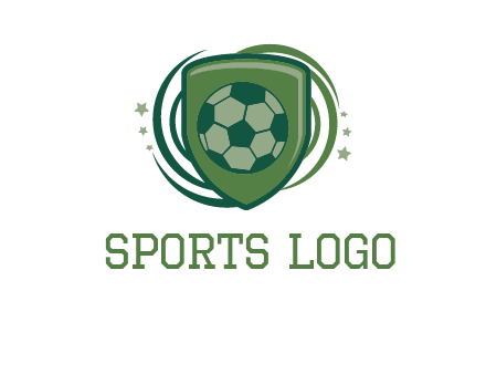 soccer ball in a shield logo