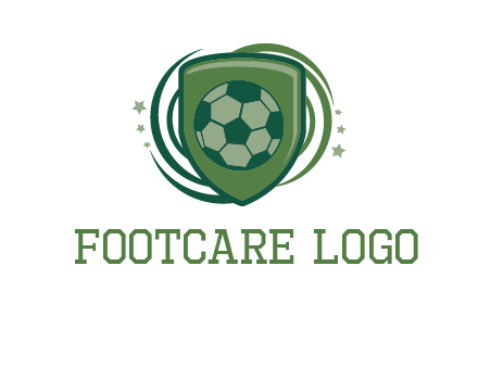 soccer ball in a shield logo