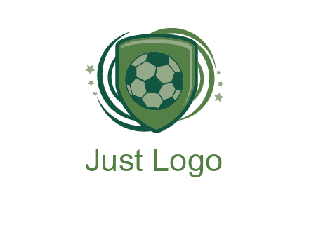soccer ball in a shield logo