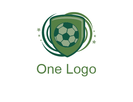 soccer ball in a shield logo
