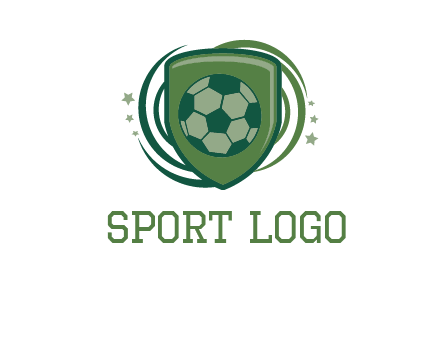 soccer ball in a shield logo