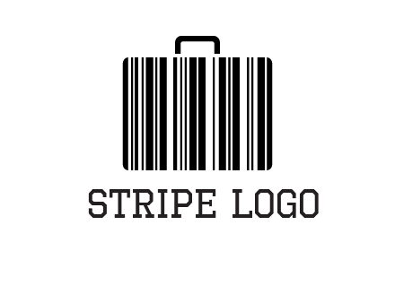 barcode lines forming a briefcase logo