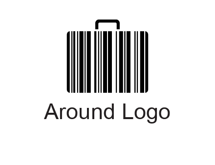 barcode lines forming a briefcase logo