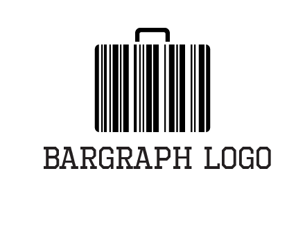 barcode lines forming a briefcase logo