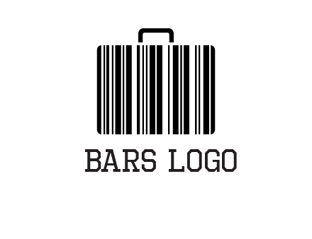 barcode lines forming a briefcase logo