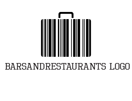 barcode lines forming a briefcase logo