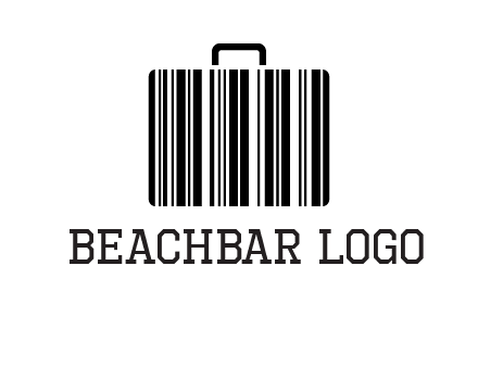 barcode lines forming a briefcase logo