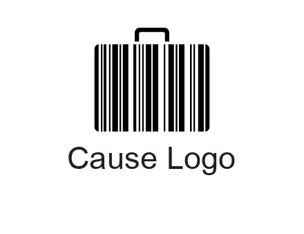 barcode lines forming a briefcase logo