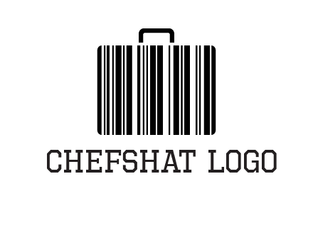 barcode lines forming a briefcase logo