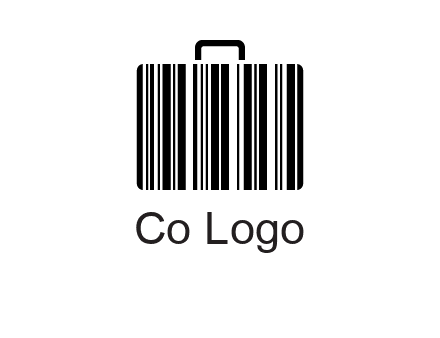 barcode lines forming a briefcase logo