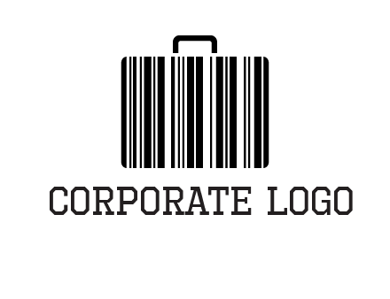 barcode lines forming a briefcase logo