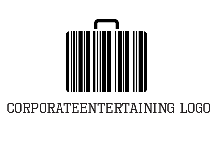 barcode lines forming a briefcase logo