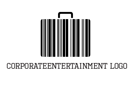 barcode lines forming a briefcase logo