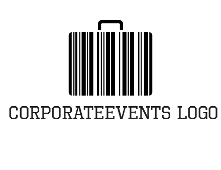 barcode lines forming a briefcase logo