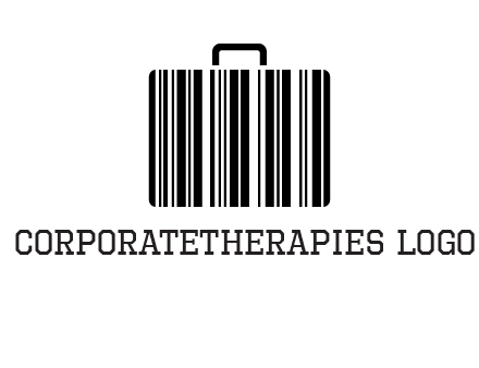 barcode lines forming a briefcase logo