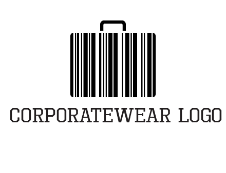 barcode lines forming a briefcase logo