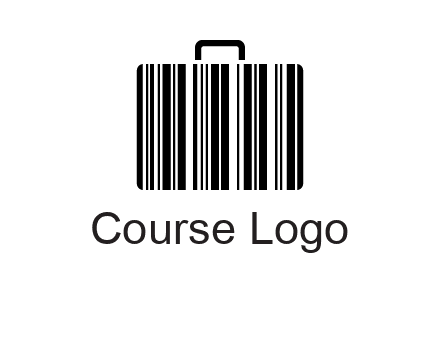 barcode lines forming a briefcase logo