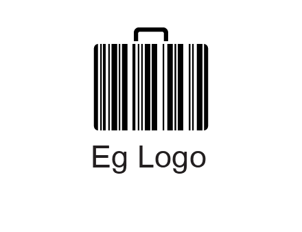barcode lines forming a briefcase logo