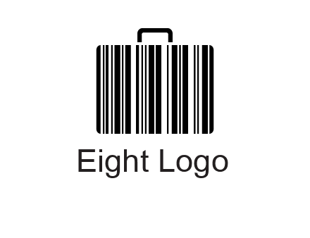 barcode lines forming a briefcase logo