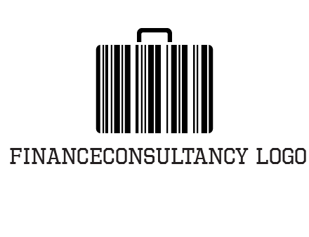 barcode lines forming a briefcase logo