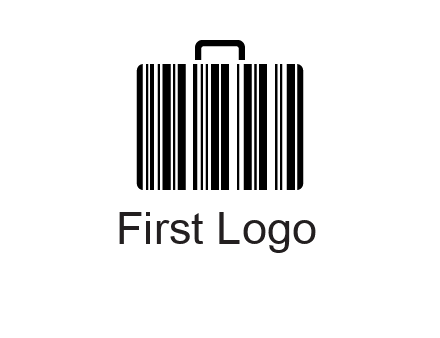 barcode lines forming a briefcase logo