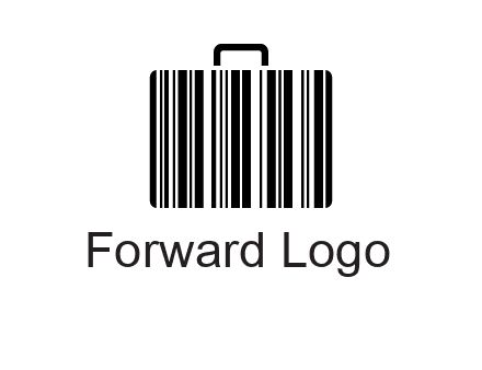 barcode lines forming a briefcase logo