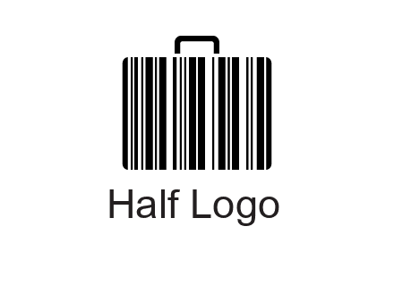 barcode lines forming a briefcase logo