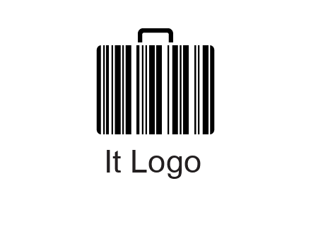 barcode lines forming a briefcase logo
