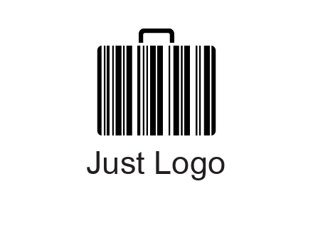 barcode lines forming a briefcase logo