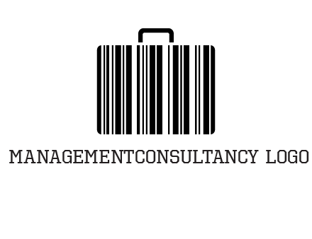 barcode lines forming a briefcase logo