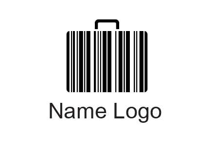 barcode lines forming a briefcase logo