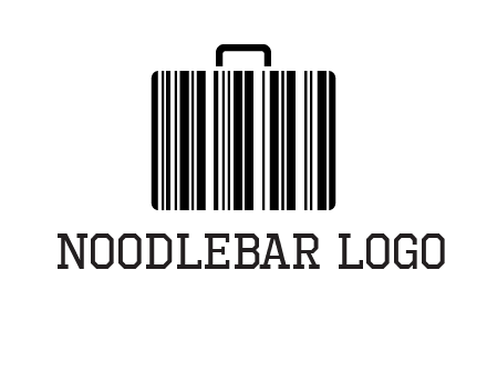 barcode lines forming a briefcase logo