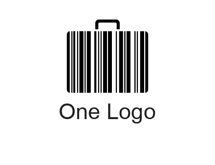 barcode lines forming a briefcase logo