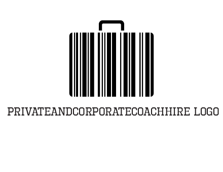 barcode lines forming a briefcase logo