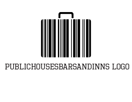 barcode lines forming a briefcase logo