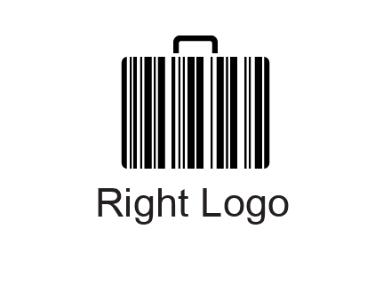 barcode lines forming a briefcase logo