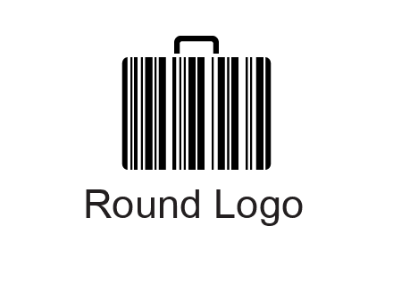 barcode lines forming a briefcase logo