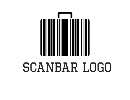 barcode lines forming a briefcase logo