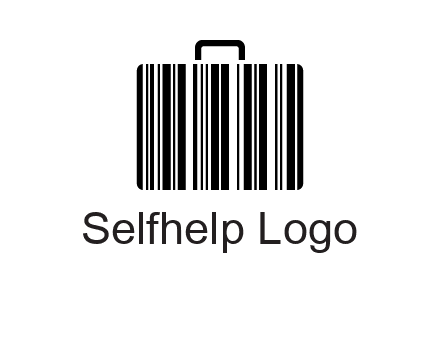barcode lines forming a briefcase logo
