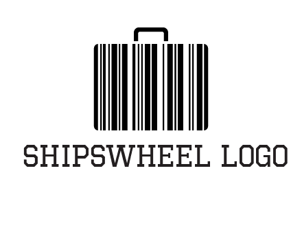 barcode lines forming a briefcase logo