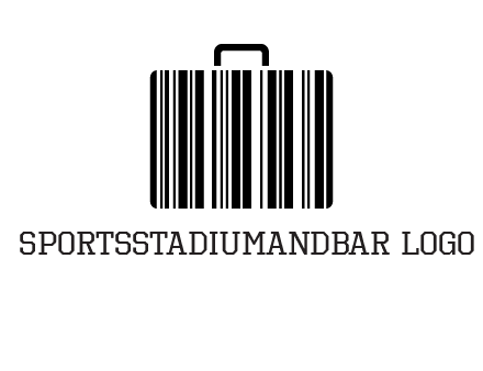 barcode lines forming a briefcase logo
