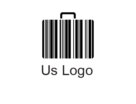barcode lines forming a briefcase logo