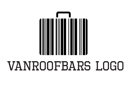 barcode lines forming a briefcase logo