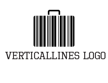 barcode lines forming a briefcase logo